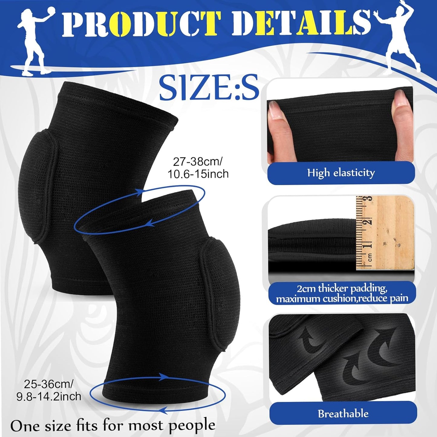 Yinder 4 Pcs Volleyball Accessories Include Knee Pads ,Arm Sleeves , Drawstring Bag,Softball Headbands for Women Volleyball Training Dance