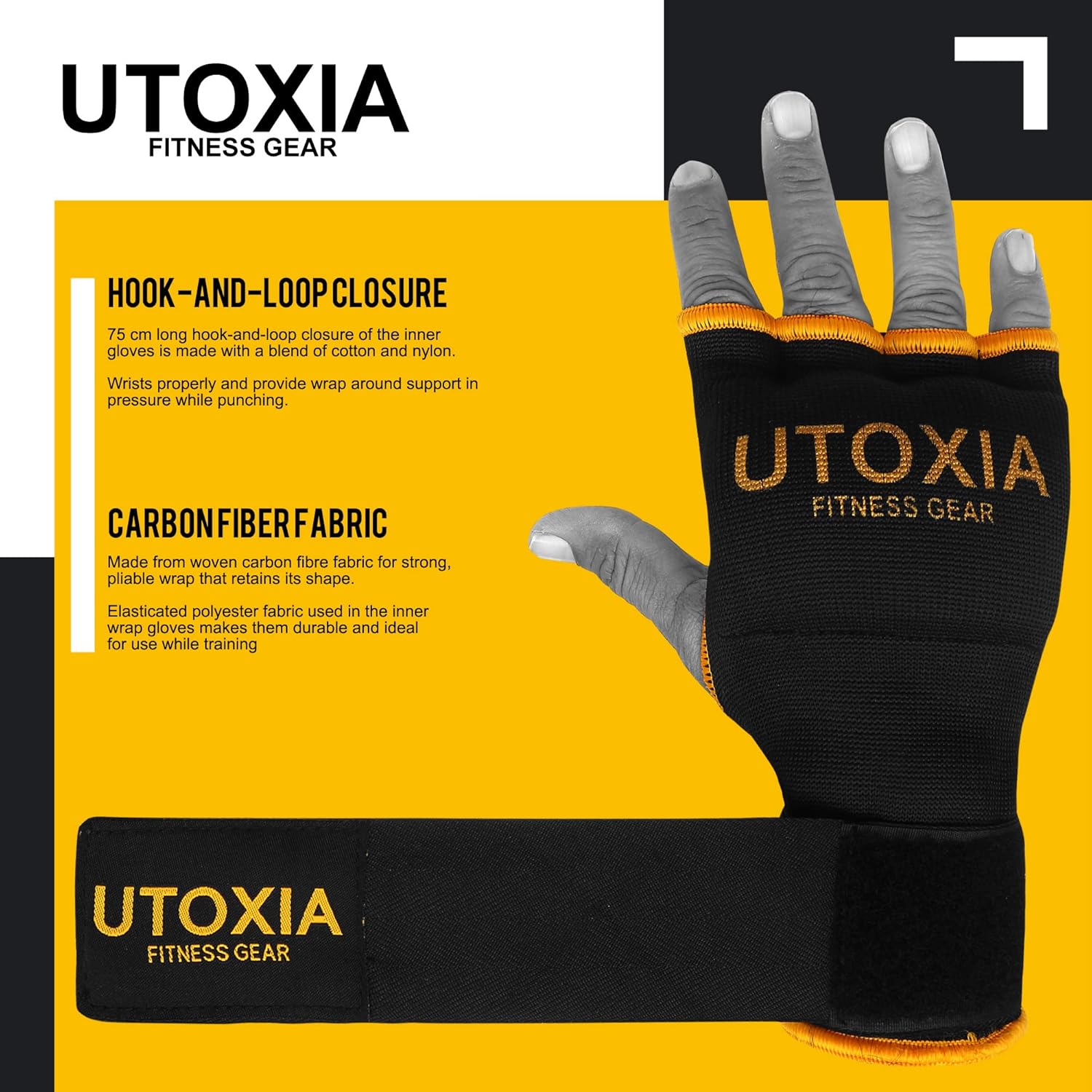 Boxing Hand Wraps Inner Gloves for Men & Women – Quick Gel Padded Boxing Wraps for Women & Hand Wraps for Boxing Gloves – Elasticated Boxing Wrap Wrist Straps for Knuckle Protection