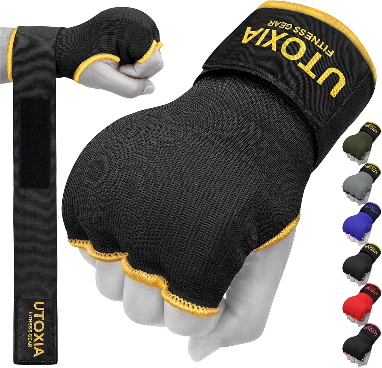 Boxing Hand Wraps Inner Gloves for Men & Women – Quick Gel Padded Boxing Wraps for Women & Hand Wraps for Boxing Gloves – Elasticated Boxing Wrap Wrist Straps for Knuckle Protection