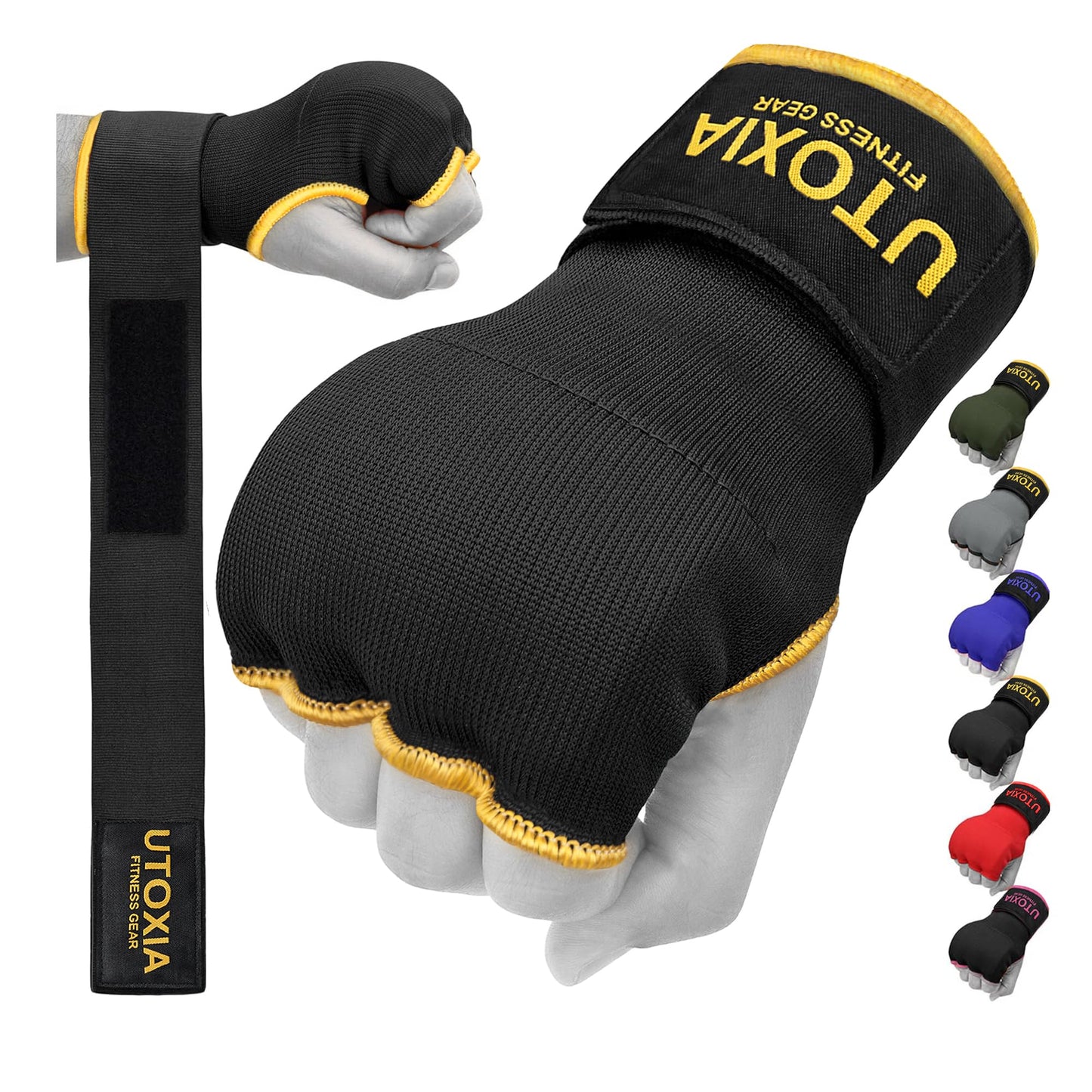 Boxing Hand Wraps Inner Gloves for Men & Women – Quick Gel Padded Boxing Wraps for Women & Hand Wraps for Boxing Gloves – Elasticated Boxing Wrap Wrist Straps for Knuckle Protection