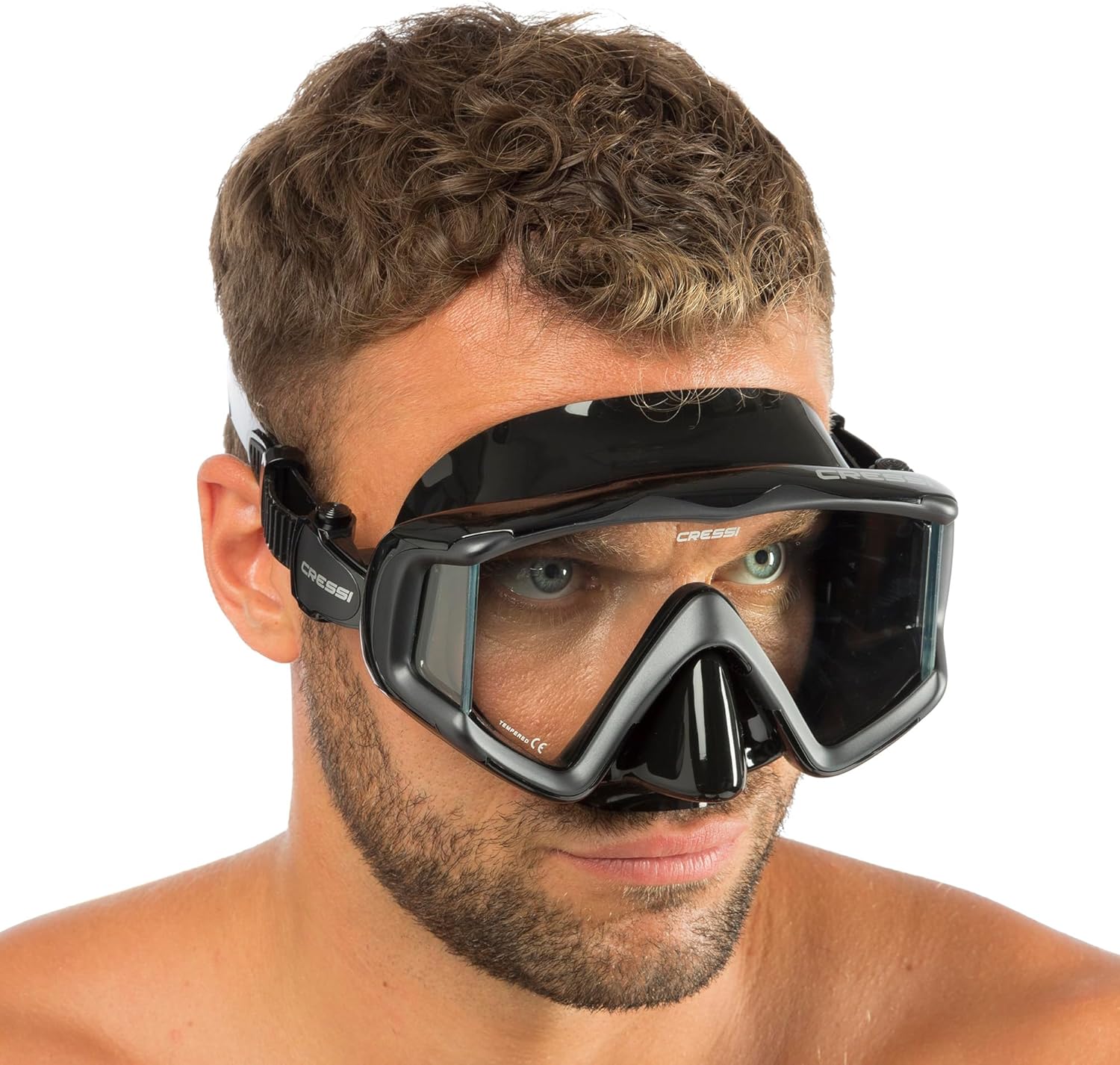 Cressi Perfect View Scuba Diving, Snorkeling Mask in Pure Comfortable Silicone - Available with Different Panoramic Lenses - Liberty Triside: Designed in Italy