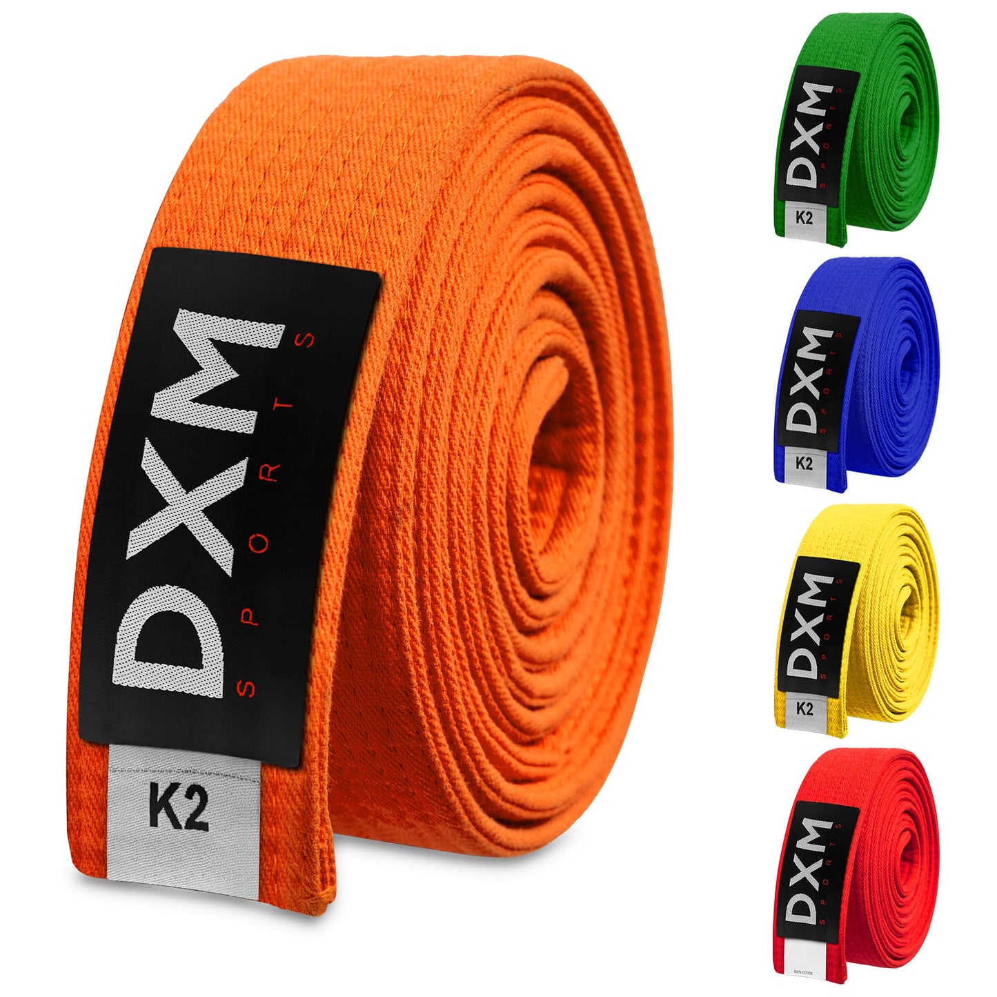 DXM SPORTS BJJ Jiu Jitsu Belt - Taekwondo Karate Belt - Martial Arts Uniform Ranking Judo Belt Double Stitched for Kids Adult