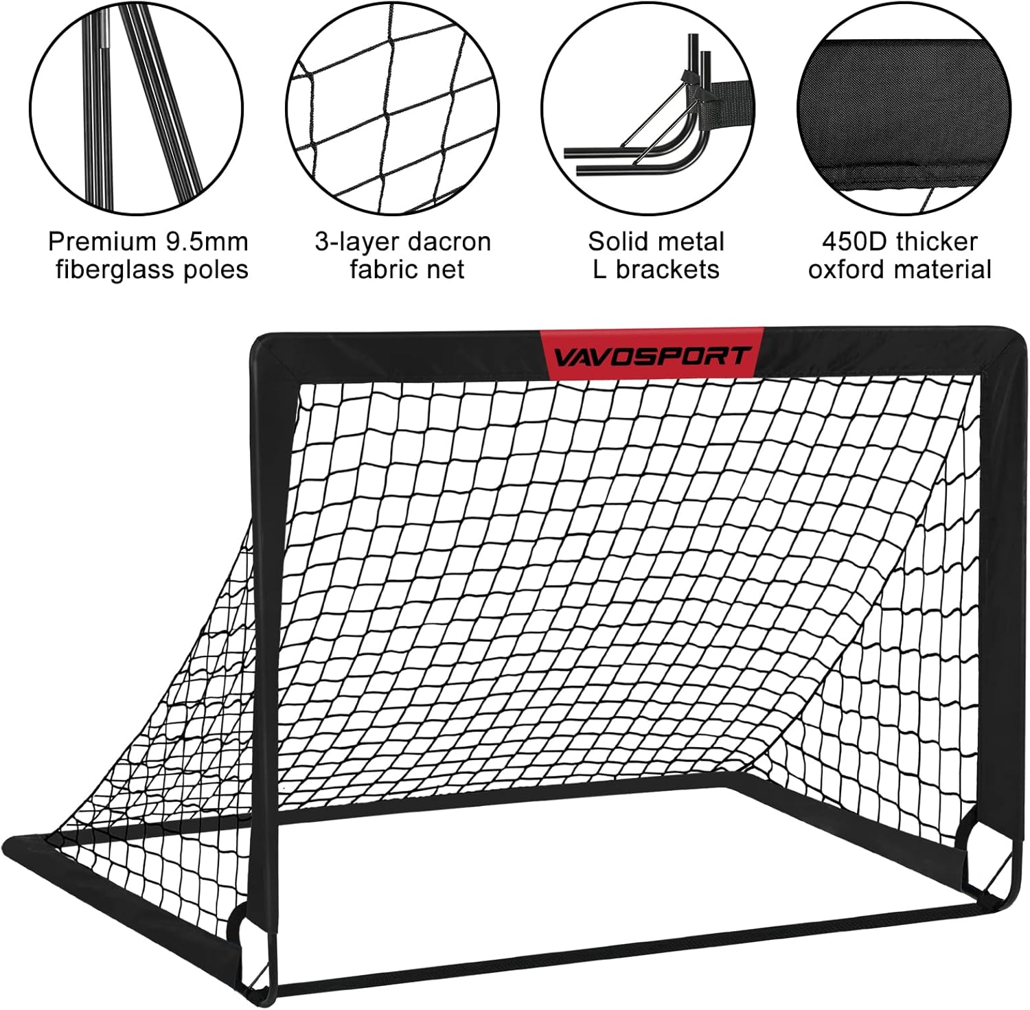 Kids Soccer Goals for Backyard Set - 2 of 4' x 3' Portable Soccer Goal Training Equipment, Pop Up Toddler Soccer Net with Soccer Ball, Soccer Set for Kids and Youth Games, Sports