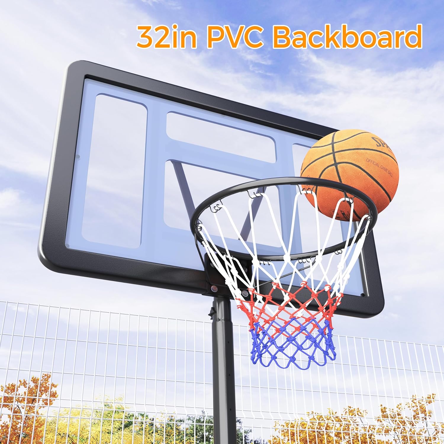 Yaheetech Portable Basketball Hoop Outdoor Indoor Basketball Hoop Basketball Court Basketball Goals Outdoor Basketball Hoops for Pool, with 32'' Basketball Backboard