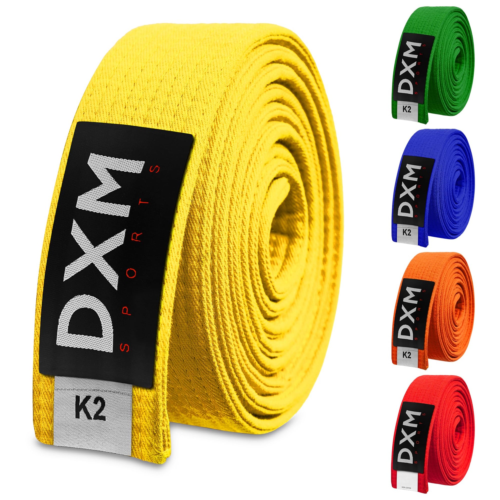 DXM SPORTS BJJ Jiu Jitsu Belt - Taekwondo Karate Belt - Martial Arts Uniform Ranking Judo Belt Double Stitched for Kids Adult