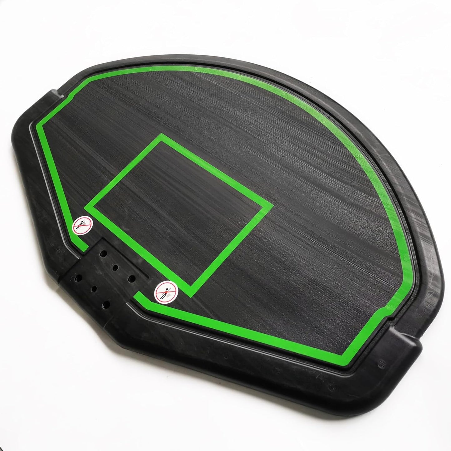 Basketball Backboard Replacement, 2 Holes Backboard for Basketball Hoop for 16ft Trampoline, 27.4in x 17.9inches Fan Shaped Back Board Replacement