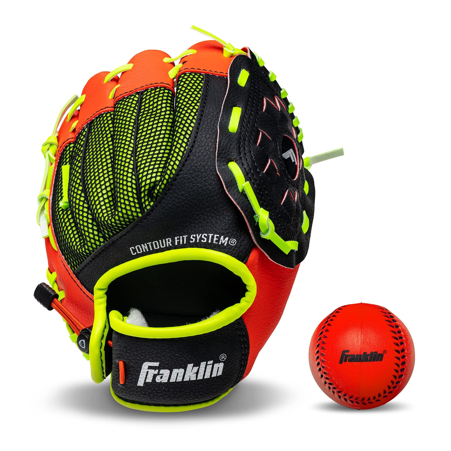 Franklin Sports Teeball Glove - Left and Right Handed Youth Fielding Glove - Neo-Grip - Synthetic Leather Baseball Glove - 9.0 Inch - Ready To Play Glove with Ball