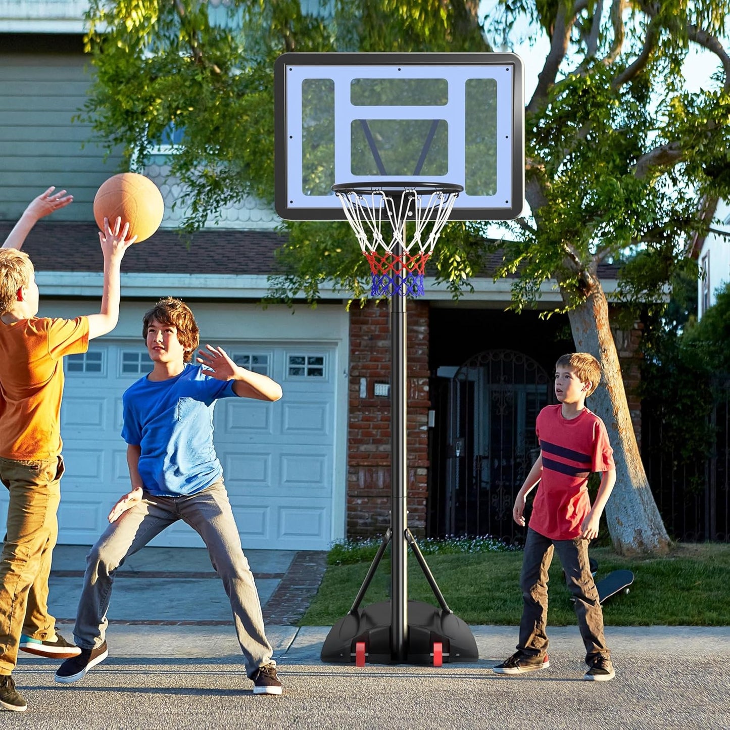 Yaheetech Portable Basketball Hoop Outdoor Indoor Basketball Hoop Basketball Court Basketball Goals Outdoor Basketball Hoops for Pool, with 32'' Basketball Backboard