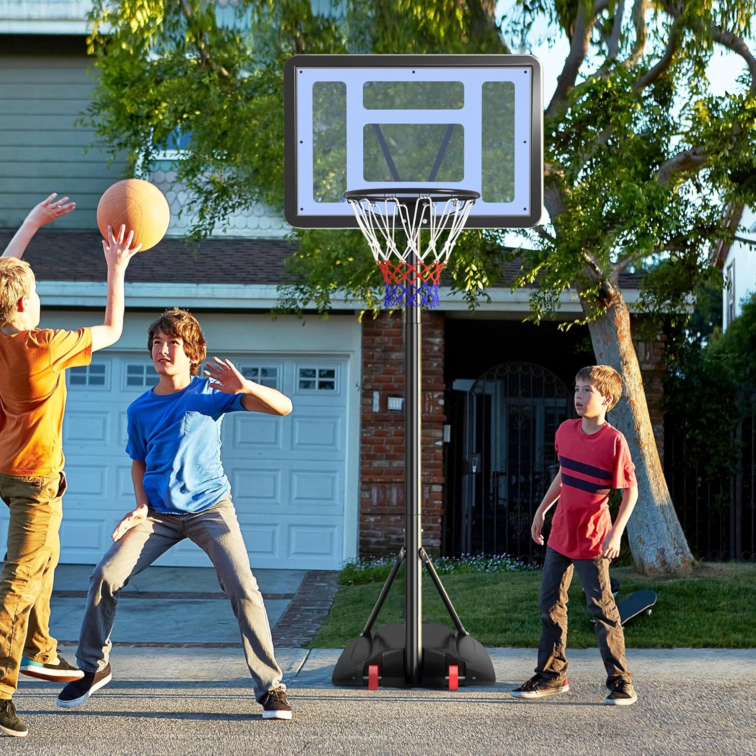 Yaheetech Portable Basketball Hoop Outdoor Indoor Basketball Hoop Basketball Court Basketball Goals Outdoor Basketball Hoops for Pool, with 32'' Basketball Backboard