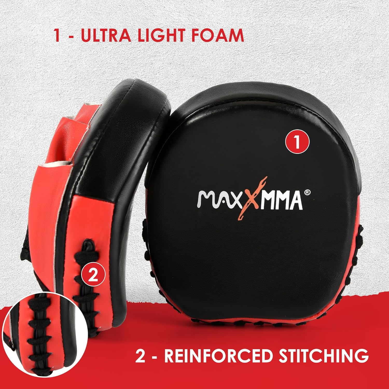 MaxxMMA Micro Focus Punch Mitts - Boxing MMA Training Fitness Kickboxing Muay Thai